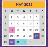 District School Academic Calendar for Tatum Elementary for May 2022