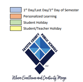 District School Academic Calendar Legend for Fayette Elementary School