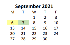 District School Academic Calendar for Fayette County Alternative School for September 2021