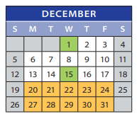 District School Academic Calendar for Merit School for December 2021
