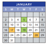 District School Academic Calendar for Sunnycrest Elementary School for January 2022