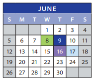 District School Academic Calendar for Sequoyah Middle School for June 2022