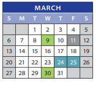 District School Academic Calendar for Brigadoon Elementary School for March 2022