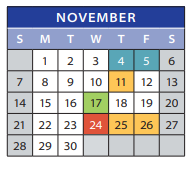 District School Academic Calendar for Sunnycrest Elementary School for November 2021