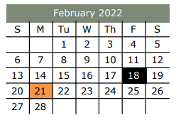 District School Academic Calendar for Lucy Mae Mcdonald Elementary for February 2022