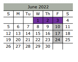 District School Academic Calendar for Lucy Mae Mcdonald Elementary for June 2022