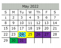 District School Academic Calendar for Ferris J H for May 2022