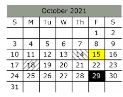 District School Academic Calendar for Lucy Mae Mcdonald Elementary for October 2021