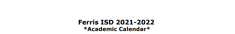 District School Academic Calendar for Ferris J H