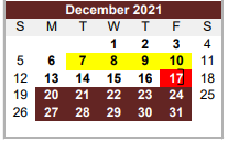 District School Academic Calendar for Flatonia Elementary for December 2021