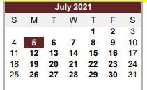 District School Academic Calendar for Flatonia Elementary for July 2021
