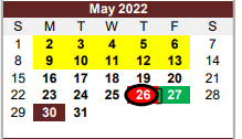 District School Academic Calendar for Flatonia Elementary for May 2022