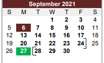 District School Academic Calendar for Flatonia Elementary for September 2021