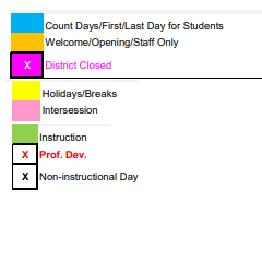 District School Academic Calendar Legend for Neithercut Elementary School