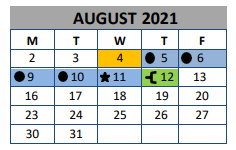 District School Academic Calendar for Lott Detention Center for August 2021