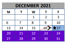 District School Academic Calendar for Lott Detention Center for December 2021