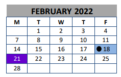 District School Academic Calendar for Florence Elementary for February 2022