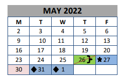 District School Academic Calendar for Florence Middle for May 2022