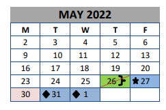 District School Academic Calendar for Lott Detention Center for May 2022