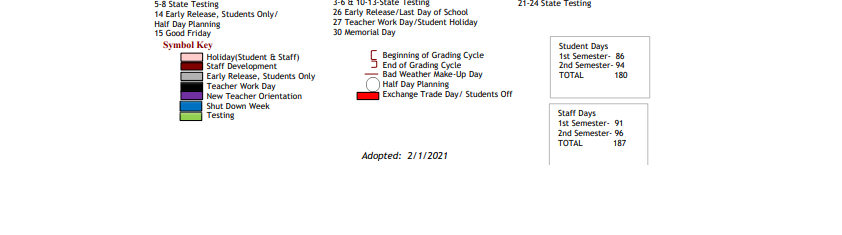 District School Academic Calendar Key for Floresville Alter Ctr