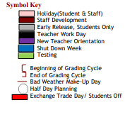 District School Academic Calendar Legend for Early Childhood Ctr