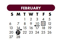 District School Academic Calendar for Early Childhood Center for February 2022