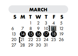 District School Academic Calendar for Flour Bluff Elementary for March 2022