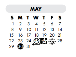 District School Academic Calendar for Flour Bluff J H for May 2022