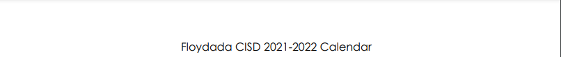 District School Academic Calendar for Floydada High School
