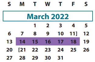 District School Academic Calendar for Commonwealth Elementary School for March 2022