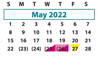 District School Academic Calendar for Palmer Elementary for May 2022