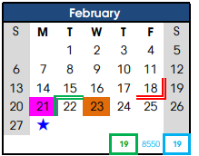 District School Academic Calendar for Intermediate School for February 2022