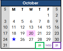 District School Academic Calendar for Alamo Elementary for October 2021