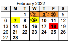 District School Academic Calendar for Bunche Elementary School for February 2022