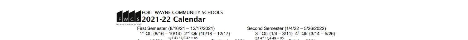 District School Academic Calendar for Waynedale Elementary School