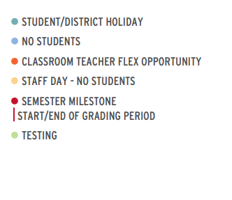District School Academic Calendar Legend for Westcliff Elementary