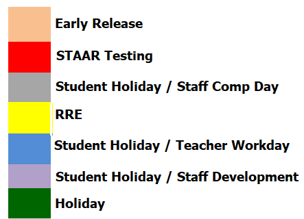 District School Academic Calendar Legend for Reynolds Elementary