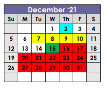 District School Academic Calendar for Frankston Middle for December 2021