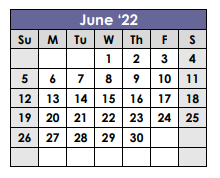 District School Academic Calendar for Frankston Middle for June 2022