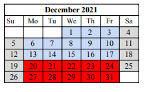 District School Academic Calendar for Freer Alter for December 2021