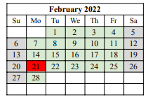 District School Academic Calendar for Norman M Thomas Elementary for February 2022