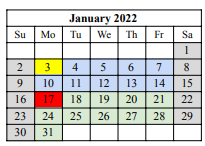 District School Academic Calendar for Norman M Thomas Elementary for January 2022