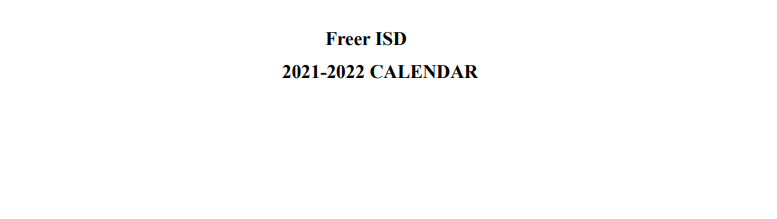 District School Academic Calendar for Freer Alter