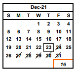 District School Academic Calendar for Cabrillo Elementary for December 2021