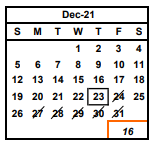 District School Academic Calendar for Chadbourne (joshua) Elementary for December 2021