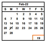 District School Academic Calendar for Millard (steven) Elementary for February 2022