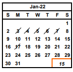 District School Academic Calendar for Glenmoor Elementary for January 2022