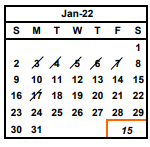 District School Academic Calendar for Oliveira Elementary for January 2022