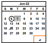 District School Academic Calendar for Centerville Junior High for June 2022