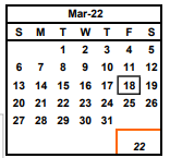 District School Academic Calendar for Irvington High for March 2022